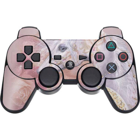 Laurie Prindle Licorne Florale Rose Unicorn PS3 Dual Shock wireless controller Skin
