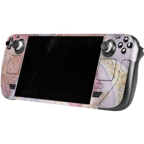 Laurie Prindle Licorne Florale Rose Unicorn Steam Deck Handheld Gaming Computer Skin