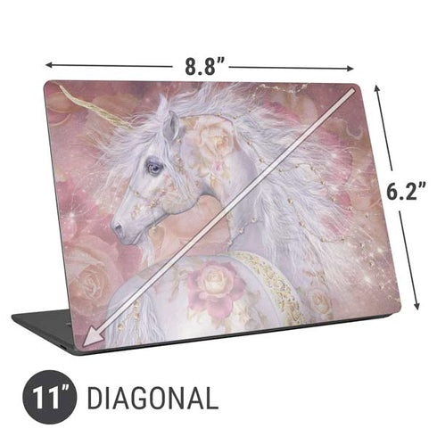 Laurie Prindle Licorne Florale Rose Unicorn Universal Laptop 11in (8.8 x 6.2in) Skin