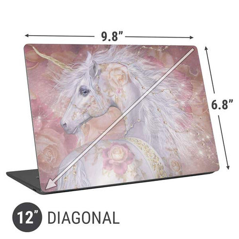 Laurie Prindle Licorne Florale Rose Unicorn Universal Laptop 12in (9.8 x 6.8in) Skin