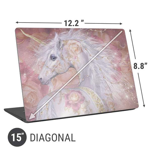 Laurie Prindle Licorne Florale Rose Unicorn Universal Laptop 15in (12.2 x 8.8in) Skin