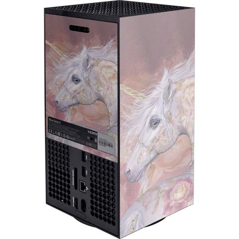 Laurie Prindle Licorne Florale Rose Unicorn Xbox Series X Console Skin