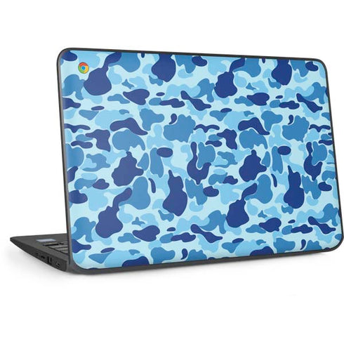 Light Blue Street Camo HP Chromebook Skin