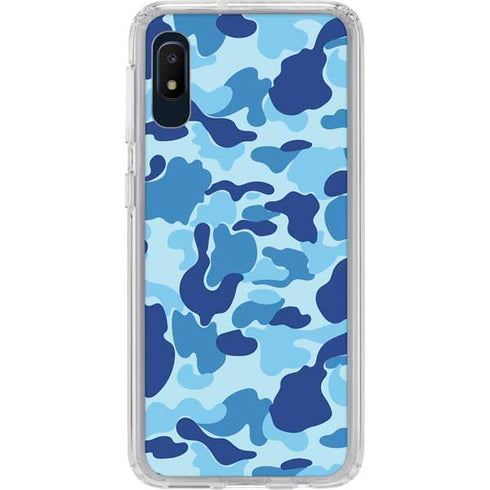 Light Blue Street Camo Galaxy A10e Clear Case