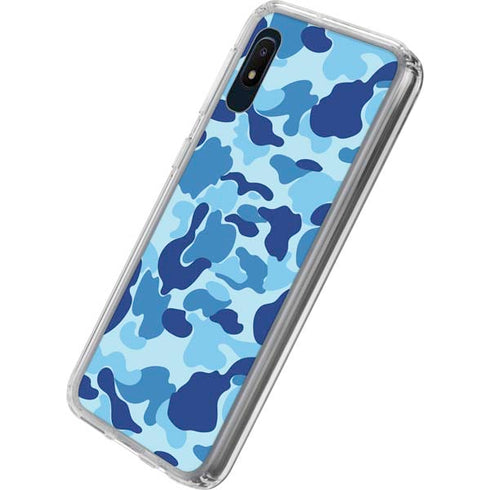 Light Blue Street Camo Galaxy A10e Clear Case