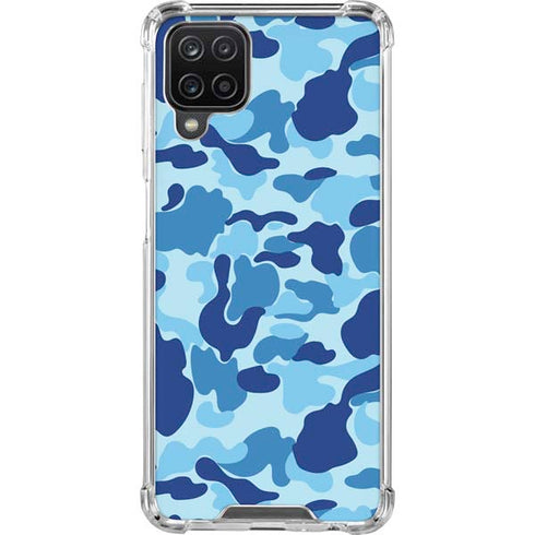 Light Blue Street Camo Galaxy A12 Clear Case