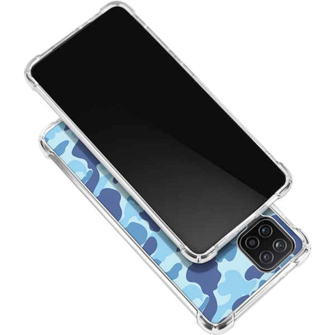 Light Blue Street Camo Galaxy A12 Clear Case