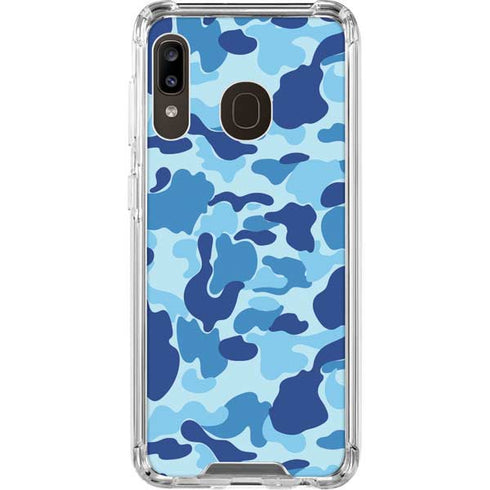 Light Blue Street Camo Galaxy A30 Clear Case