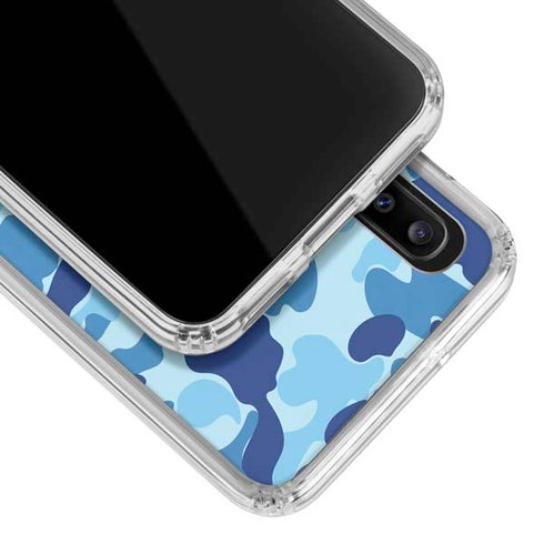 Light Blue Street Camo Galaxy A30 Clear Case