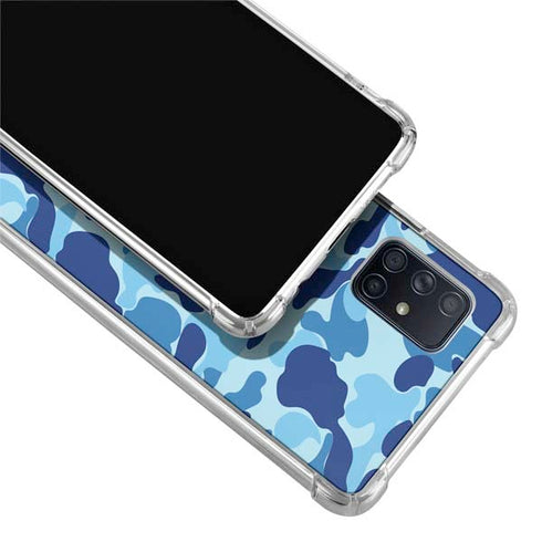 Light Blue Street Camo Galaxy A71 5G Clear Case