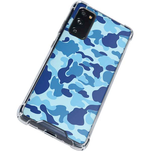 Light Blue Street Camo Galaxy S20 FE Clear Case