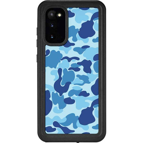 Light Blue Street Camo Galaxy S20 Waterproof Case