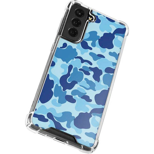 Light Blue Street Camo Galaxy S21 FE Clear Case
