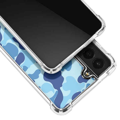 Light Blue Street Camo Galaxy S21 FE Clear Case