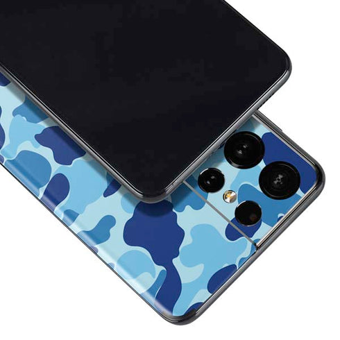 Light Blue Street Camo Galaxy S21 Ultra 5G Skin