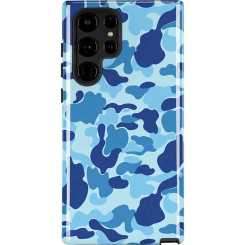 Light Blue Street Camo Galaxy S22 Ultra Pro Case