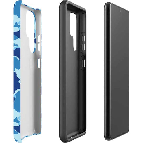 Light Blue Street Camo Galaxy S22 Ultra Pro Case
