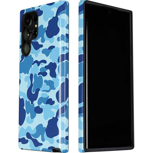 Light Blue Street Camo Galaxy S22 Ultra Pro Case
