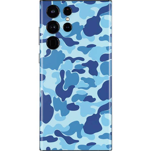 Light Blue Street Camo Galaxy S22 Ultra Skin