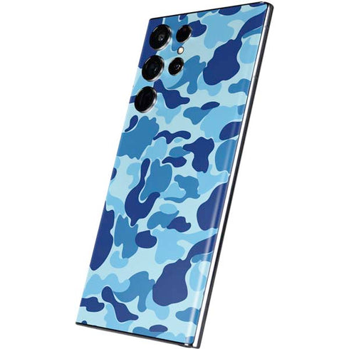 Light Blue Street Camo Galaxy S22 Ultra Skin