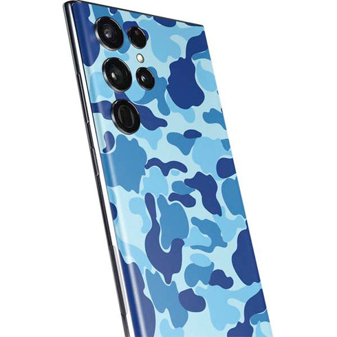 Light Blue Street Camo Galaxy S22 Ultra Skin