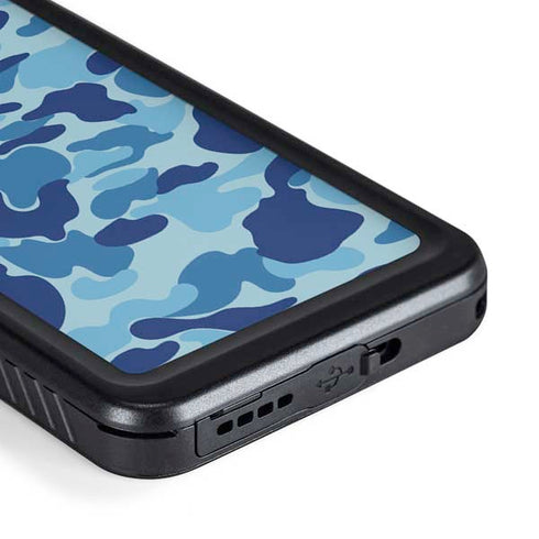 Light Blue Street Camo Galaxy S23 Plus Waterproof Case