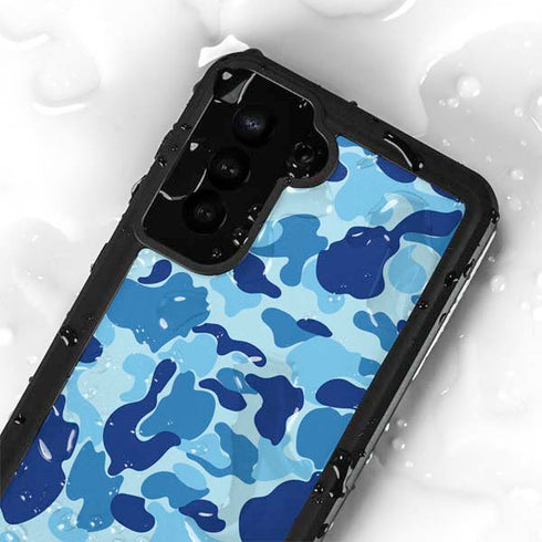 Light Blue Street Camo Galaxy S23 Waterproof Case