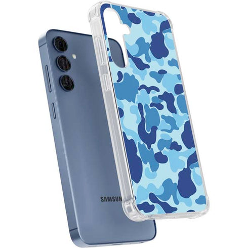 Light Blue Street Camo Galaxy S24 Clear Case