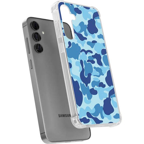 Light Blue Street Camo Galaxy S24 Plus Clear Case