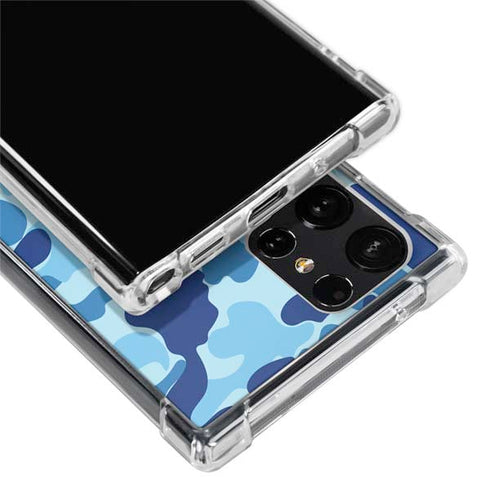 Light Blue Street Camo Galaxy S24 Ultra Clear Case