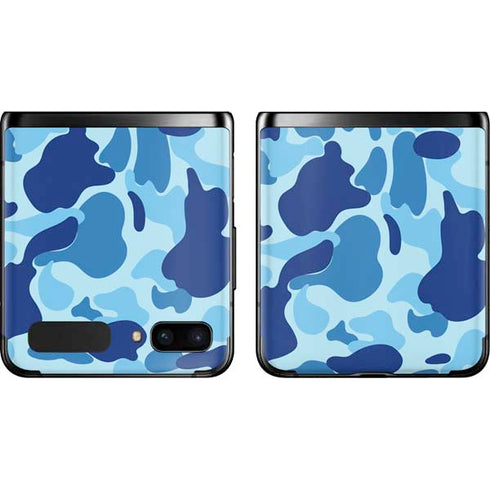 Light Blue Street Camo Galaxy Z Flip Skin