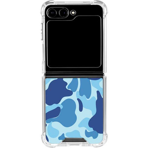Light Blue Street Camo Galaxy Z Flip5 5G Clear Case