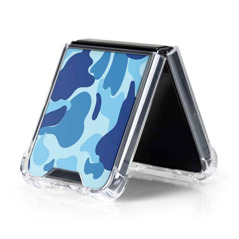 Light Blue Street Camo Galaxy Z Flip5 5G Clear Case