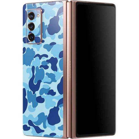 Light Blue Street Camo Galaxy Z Fold2 5G Skin