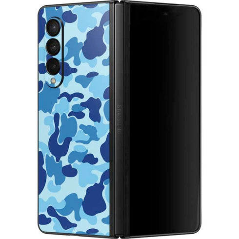 Light Blue Street Camo Galaxy Z Fold3 5G Skin
