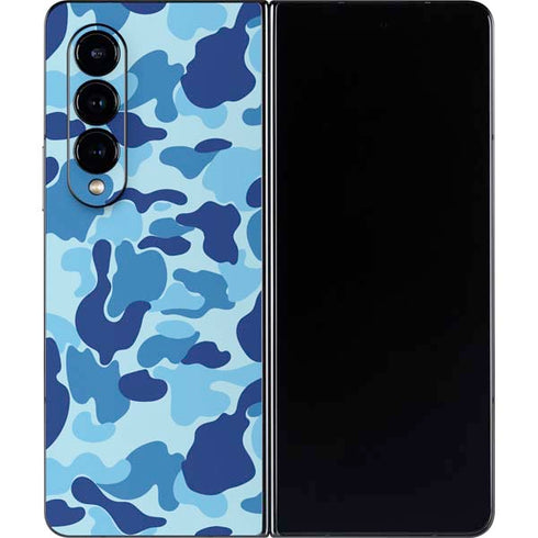 Light Blue Street Camo Galaxy Z Fold4 5G Skin