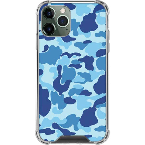 Light Blue Street Camo iPhone 11 Pro Max Clear Case