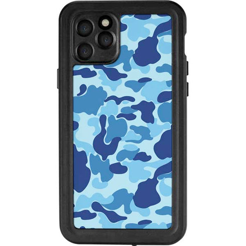 Light Blue Street Camo iPhone 11 Pro Waterproof Case