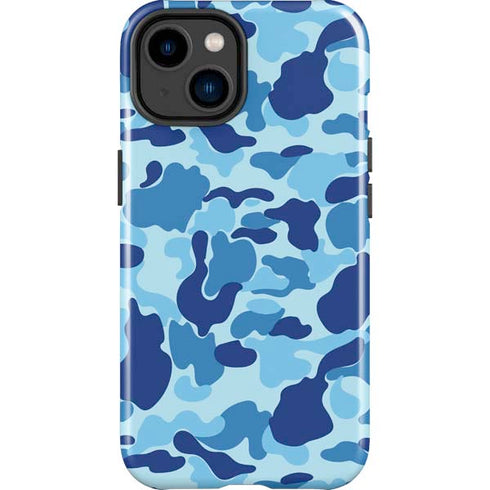 Light Blue Street Camo iPhone 14 Plus Impact Case
