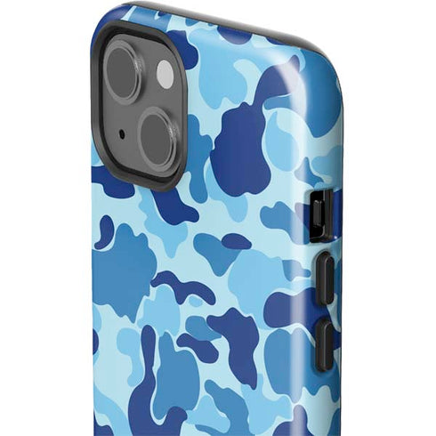 Light Blue Street Camo iPhone 15 Plus Impact Case