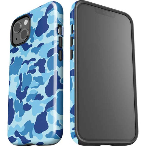Light Blue Street Camo iPhone 14 Plus Impact Case