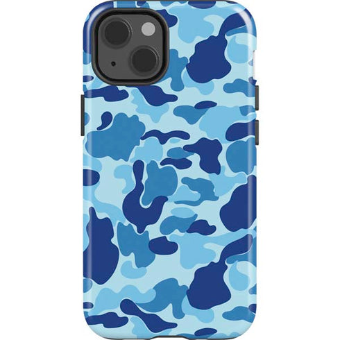 Light Blue Street Camo iPhone 15 Impact Case