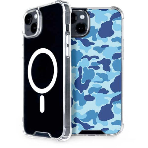 Light Blue Street Camo iPhone 14 Plus MagSafe Case