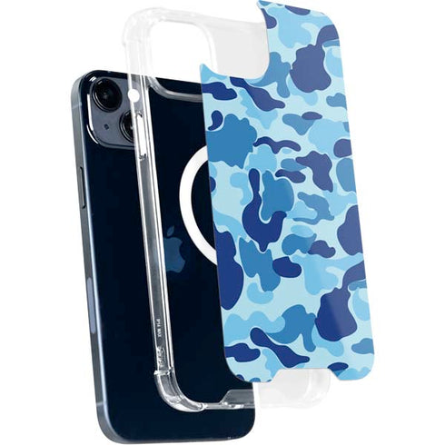 Light Blue Street Camo iPhone 14 Plus MagSafe Case