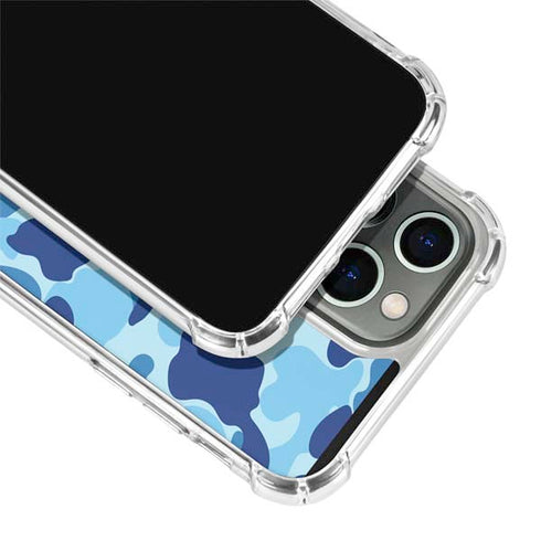 Light Blue Street Camo iPhone 15 Pro Clear Case