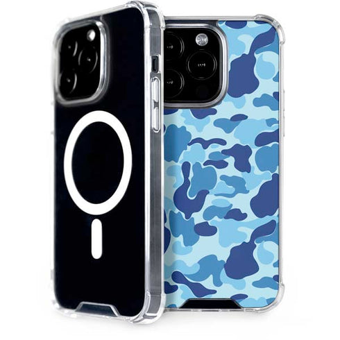 Light Blue Street Camo iPhone 15 Pro MagSafe Case