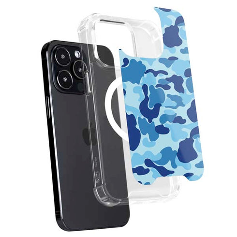 Light Blue Street Camo iPhone 15 Pro MagSafe Case