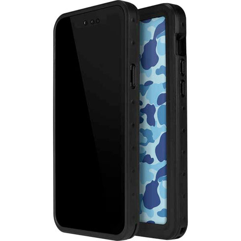 Light Blue Street Camo iPhone 14 Pro Max Waterproof Case