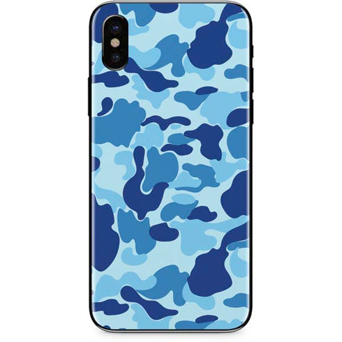 Light Blue Street Camo iPhone X Skin
