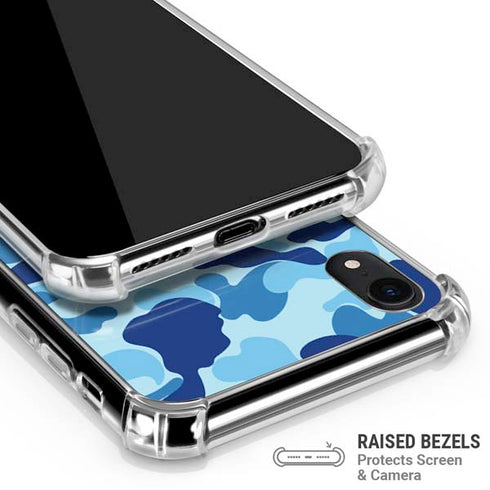 Light Blue Street Camo iPhone XR Clear Case